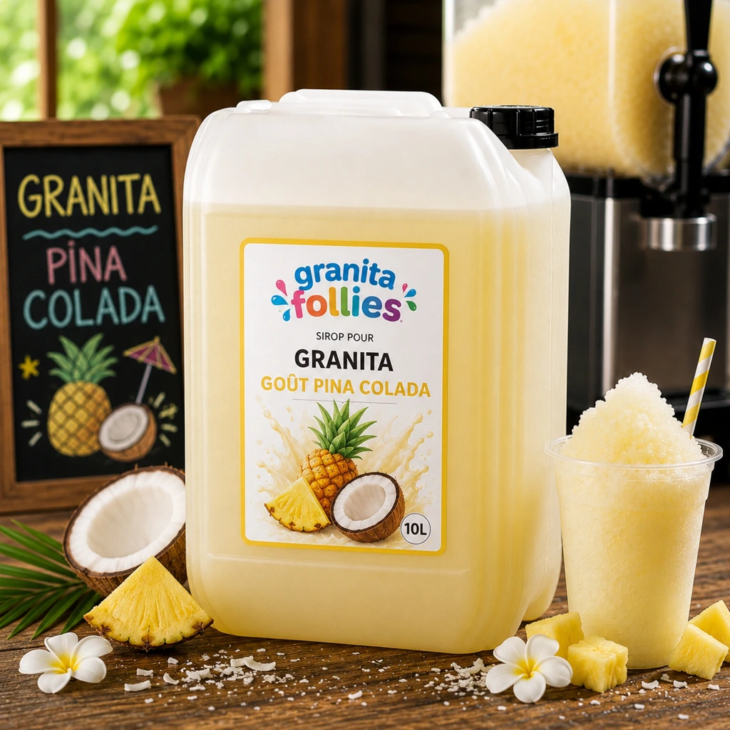 Sirop à Granita RTU 9L - Goût Pina Colada (non alcoolisé)