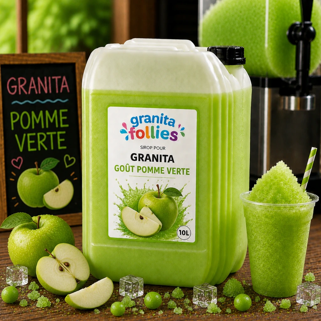 Sirop à Granita RTU 9L - Goût Pomme Verte
