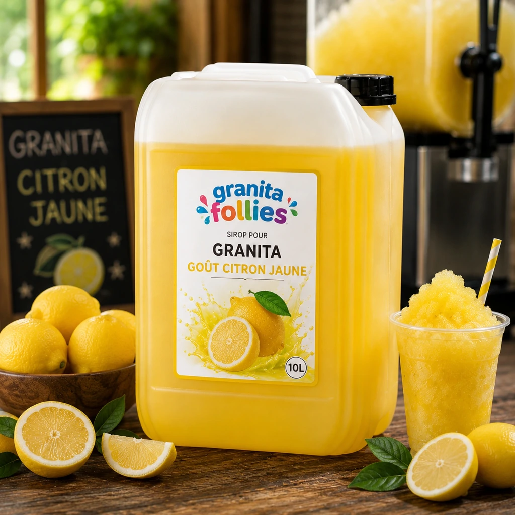 Sirop à Granita Concentré 5:1 10L - Goût Citron Jaune